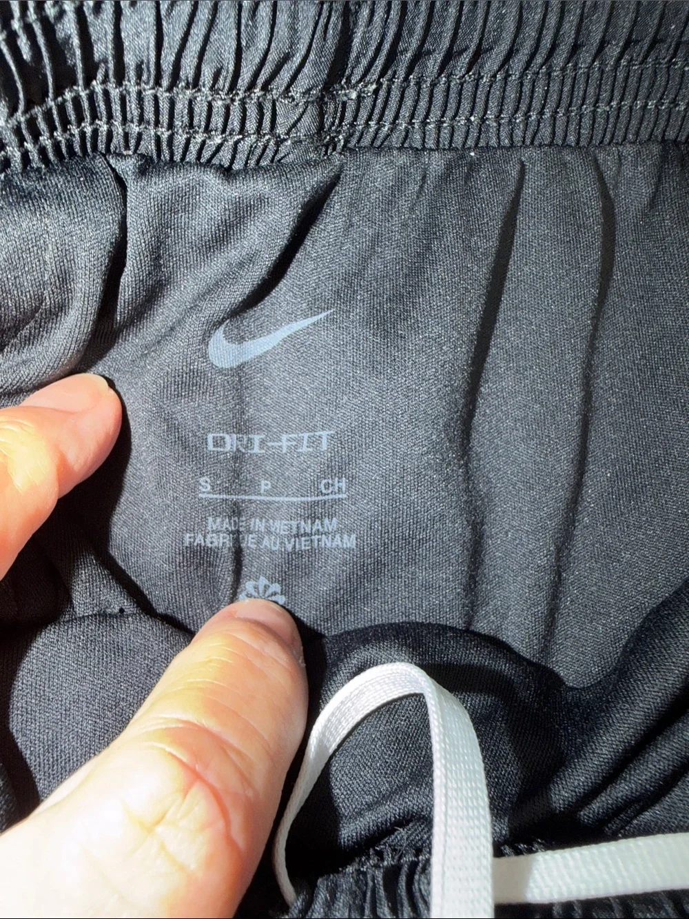 Girls Nike Black Shorts with White Trim and Swoosh